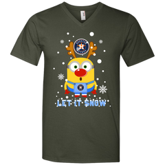 Minion Houston Astros  Ugly Christmas Sweaters Let It Snow Men's V-Neck T-Shirt - The White Eagles