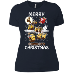 Wyoming Cowboys Ugly Christmas Sweaters Minions Santa Claus Merry Christmas Ladies' Shirt - The White Eagles