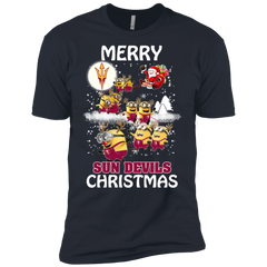 Arizona State Sun Devils Ugly Christmas Sweaters Minions Santa Claus Merry Christmas Men's Sleeve Shirt - The White Eagles