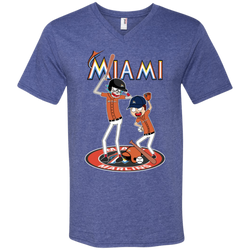 Miami Marlins Baseball Rick And Morty Men's V-Neck T-Shirt - The White Eagles