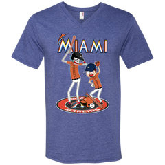 Miami Marlins Baseball Rick And Morty Men's V-Neck T-Shirt - The White Eagles