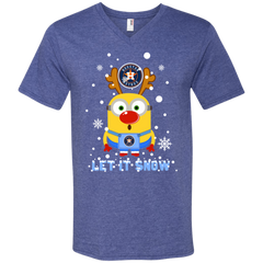 Minion Houston Astros  Ugly Christmas Sweaters Let It Snow Men's V-Neck T-Shirt - The White Eagles