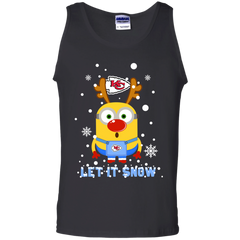 Minion Kansas City Chiefs Ugly Christmas Sweaters Let It Snow Tank Top - The White Eagles