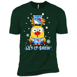 Minion New York Rangers Ugly Christmas Sweaters Let It Snow Men's Sleeve Shirt - The White Eagles
