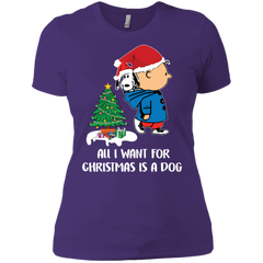 All I Want For Christmas Is A Dog Snoopy Charlie Brown The Peanuts Movie Ladies' Shirt - The White Eagles