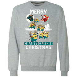 Coastal Carolina Chanticleers Ugly Christmas Sweaters Minions Santa Claus Merry Christmas Sweatshirt - The White Eagles
