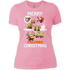 Bowling Green Falcons Ugly Christmas Sweaters Minions Santa Claus Merry Christmas Ladies' Shirt - The White Eagles