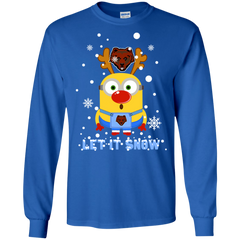 Minion Brown Bears Ugly Christmas Sweaters Let It Snow LS Cotton T-Shirt - The White Eagles