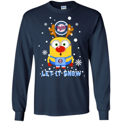 Minion Minnesotatwins  Ugly Christmas Sweaters Let It Snow LS Cotton T-Shirt - The White Eagles
