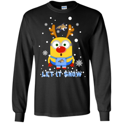 Minion Montana State Bobcats Ugly Christmas Sweaters Let It Snow LS Cotton T-Shirt - The White Eagles