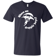 Fortnite Where We Droppin Men's V-Neck T-Shirt - The White Eagles