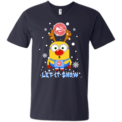 Minion Atlanta Hawks Ugly Christmas Sweaters Let It Snow Men's V-Neck T-Shirt - The White Eagles