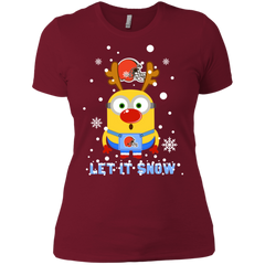 Minion Cleveland Browns Ugly Christmas Sweaters Let It Snow Ladies' Shirt - The White Eagles