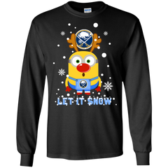 Minion Buffalo Sabres  Ugly Christmas Sweaters Let It Snow LS Cotton T-Shirt - The White Eagles