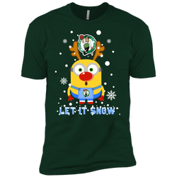 Minion Boston Celtics Ugly Christmas Sweaters Let It Snow Men's Sleeve Shirt - The White Eagles
