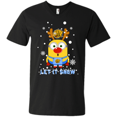 Minion Arkansas-pine Bluff Golden Lions Ugly Christmas Sweaters Let It Snow Men's V-Neck T-Shirt - The White Eagles