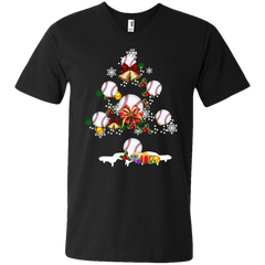 Christmas Is Coming Baseball Santa Claus Ugly Christmas Sweater Men's V-Neck T-Shirt - The White Eagles