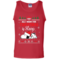 All I Want For Christmas Is Sleep Snoopy The Peanuts Movie Tank Top - The White Eagles