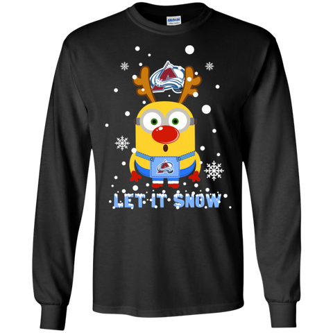 Minion Colorado Avalanche Ugly Christmas Sweaters Let It Snow LS Cotton T-Shirt - The White Eagles