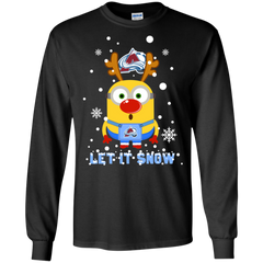 Minion Colorado Avalanche Ugly Christmas Sweaters Let It Snow LS Cotton T-Shirt - The White Eagles