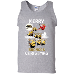 Western Michigan Broncos Ugly Christmas Sweaters Minions Santa Claus Merry Christmas Tank Top - The White Eagles