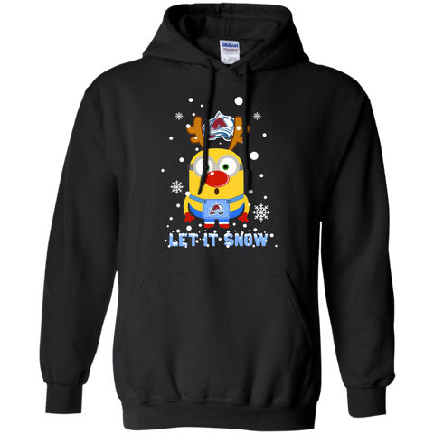 Minion Colorado Avalanche Ugly Christmas Sweaters Let It Snow Hoodie - The White Eagles