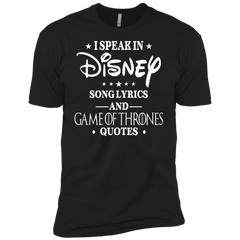 I Speak In Disney Song Lyrics And Game Of Thrones Quotes Shirt Men's Sleeve Shirt - The White Eagles