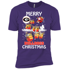 Georgia Bulldogs Ugly Christmas Sweaters Minions Santa Claus Merry Christmas Men's Sleeve Shirt - The White Eagles