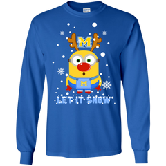 Minion Mcneese State Cowboys Ugly Christmas Sweaters Let It Snow LS Cotton T-Shirt - The White Eagles