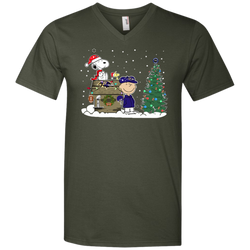 Baltimore Ravens Snoopy The Peanuts Ugly Christmas Sweater  Super Bowl Men's V-Neck T-Shirt - The White Eagles