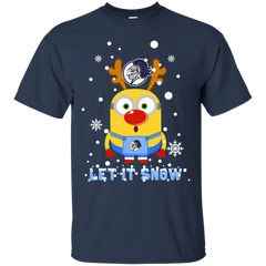 Minion Holy Cross Crusaders Ugly Christmas Sweaters Let It Snow Cotton T-Shirt - The White Eagles