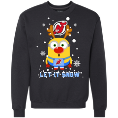 Minion New Jersey Devils Ugly Christmas Sweaters Let It Snow Sweatshirt - The White Eagles
