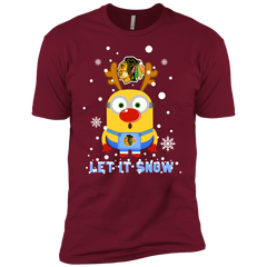 Minion Chicago Blackhawks Ugly Christmas Sweaters Let It Snow Men's Sleeve Shirt - The White Eagles