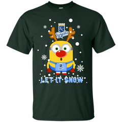 Minion Kansas City Royals  Ugly Christmas Sweaters Let It Snow Cotton T-Shirt - The White Eagles