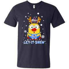 Minion Alcorn State Braves Ugly Christmas Sweaters Let It Snow Men's V-Neck T-Shirt - The White Eagles
