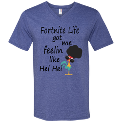Fortnite Life Got Me Feelin Like Hei Hei Men's V-Neck T-Shirt - The White Eagles