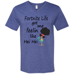 Fortnite Life Got Me Feelin Like Hei Hei Men's V-Neck T-Shirt - The White Eagles
