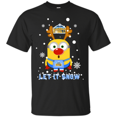 Minion Denver Nuggets Ugly Christmas Sweaters Let It Snow Cotton T-Shirt - The White Eagles