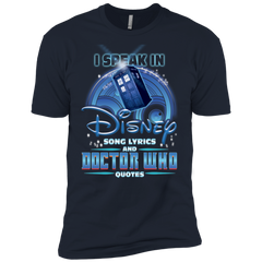 I Speak In Disney Song Lyrics And Doctor Who Quotes Shirt Men's Sleeve Shirt - The White Eagles