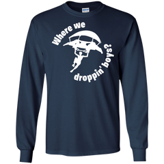 Fortnite Where We Droppin LS Cotton T-Shirt - The White Eagles