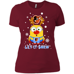 Minion Baltimore Orioles  Ugly Christmas Sweaters Let It Snow Ladies' Shirt - The White Eagles