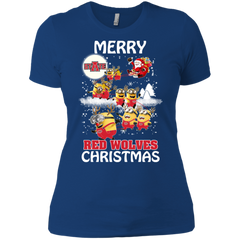 Arkansas State Red Wolves Ugly Christmas Sweaters Minions Santa Claus Merry Christmas Ladies' Shirt - The White Eagles