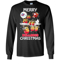 Fresno State Bulldogs Ugly Christmas Sweaters Minions Santa Claus Merry Christmas LS Cotton T-Shirt - The White Eagles
