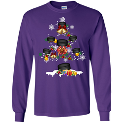 Christmas Is Coming Hockey Santa Claus Ugly Christmas Sweater LS Cotton T-Shirt - The White Eagles