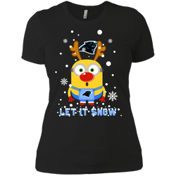 Minion Carolina Panthers Ugly Christmas Sweaters Let It Snow Ladies' Shirt - The White Eagles
