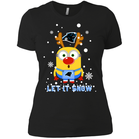 Minion Carolina Panthers Ugly Christmas Sweaters Let It Snow Ladies' Shirt - The White Eagles