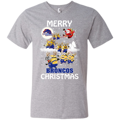 Boise State Broncos T Shirts Minions Santa Claus Merry Christmas Men's V-Neck T-Shirt - The White Eagles