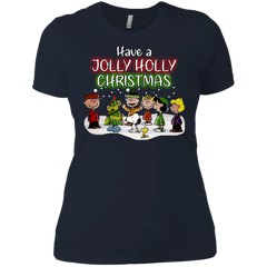 Have A Jolly Holly Christmas The Peanuts Movie Snoopy Charlie Brown Woodstock Ladies' Shirt - The White Eagles