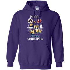 Auburn Tigers Ugly Christmas Sweaters Minions Santa Claus Merry Christmas Hoodie - The White Eagles