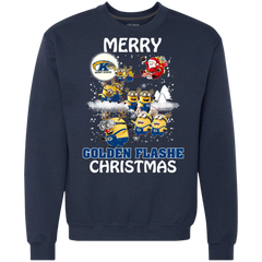 Kent State Golden Flashes Ugly Christmas Sweaters Minions Santa Claus Merry Christmas Sweatshirt - The White Eagles